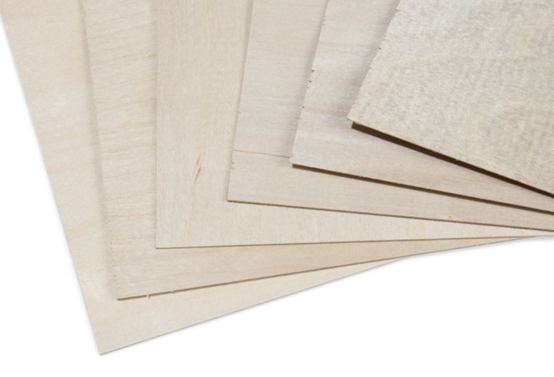 Finérplade 10 mm, 38*38 cm Birketræ (til Lasercutter og CNC-Fræsere)