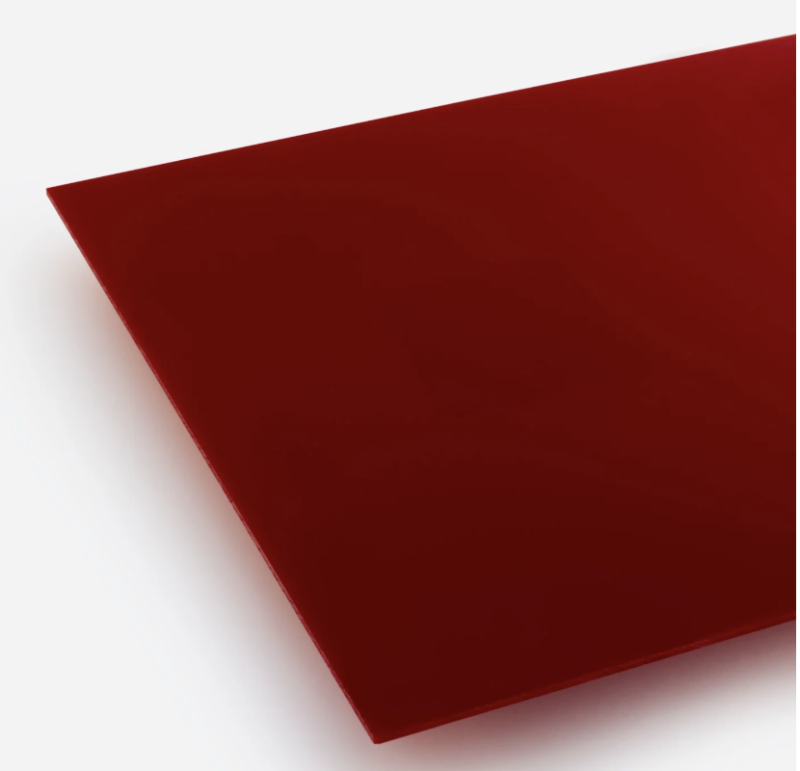 Akrylplade 3 mm 50*50 cm, Rød (til Lasercutter)